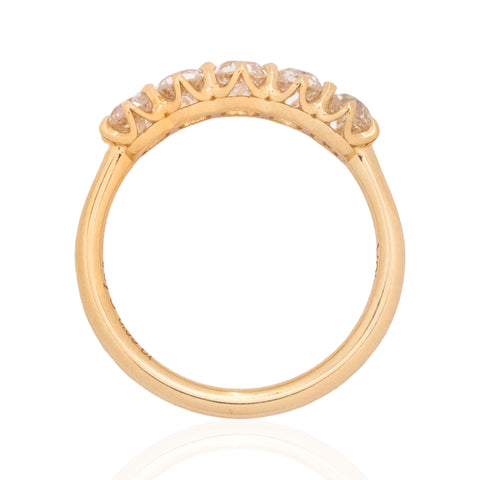.99ctw Old Mine Cut Diamond 5-Stone Band