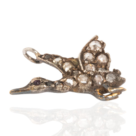 Antique Diamond Goose Charm