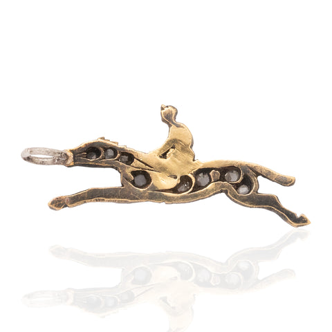 Antique Diamond & Enamel Jockey Charm