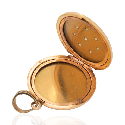 Antique Diamond & Enamel Locket, c. 1909