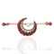 Victorian Diamond & Ruby Crescent Brooch