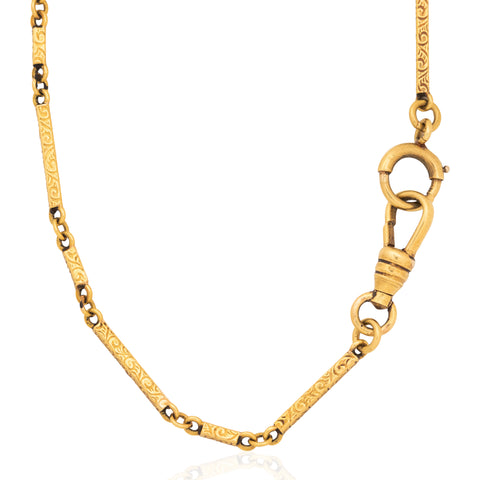 Antique Fancy Box Link Choker Necklace