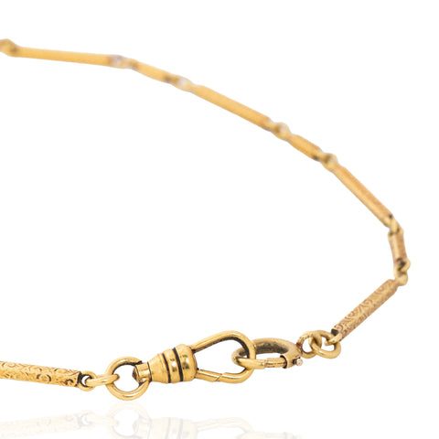 Antique Fancy Box Link Choker Necklace