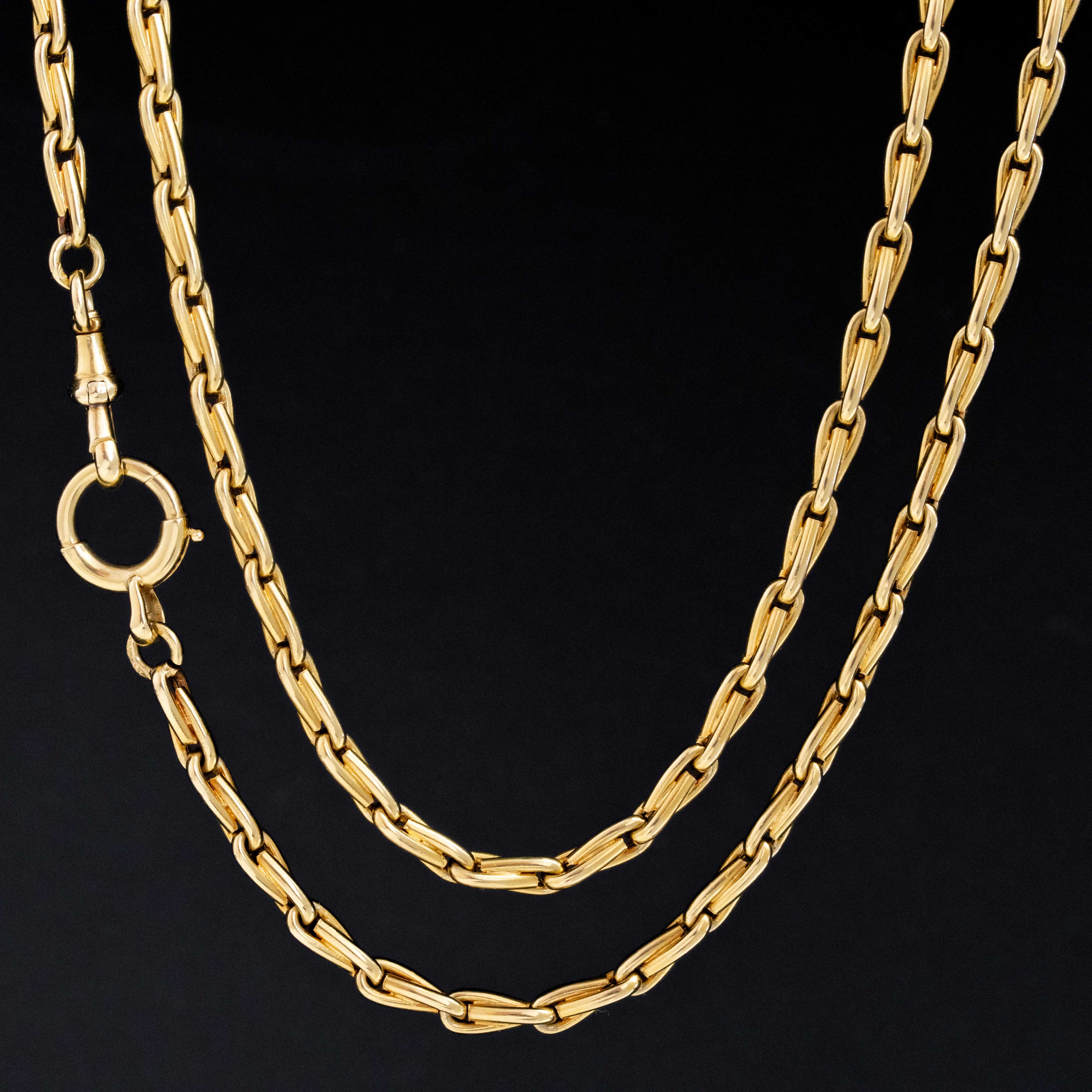 Antique Yellow Gold Long Chain, French