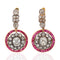 3.15ctw Victorian Diamond & Ruby "Day to Night" Drop Earrings