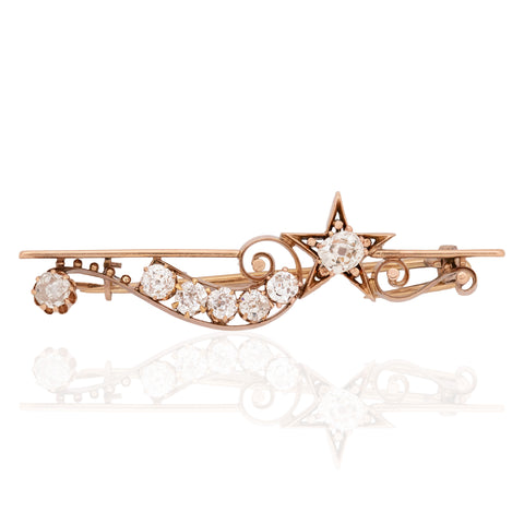 2.00ctw Antique Halley's Comet Brooch
