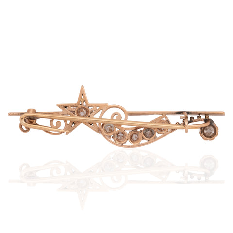 2.00ctw Antique Halley's Comet Brooch