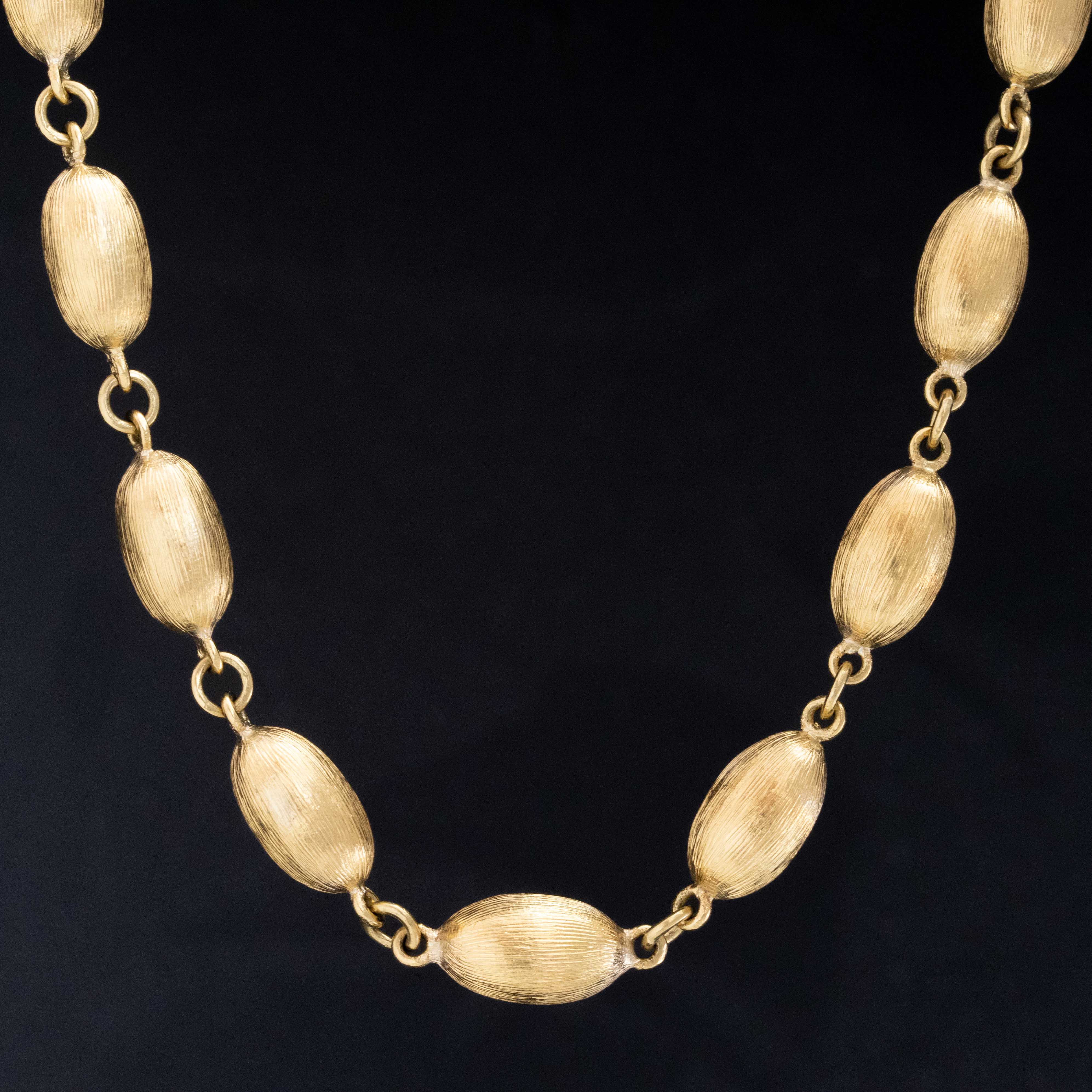 Vintage Portuguese Gold Bead Chain Necklace