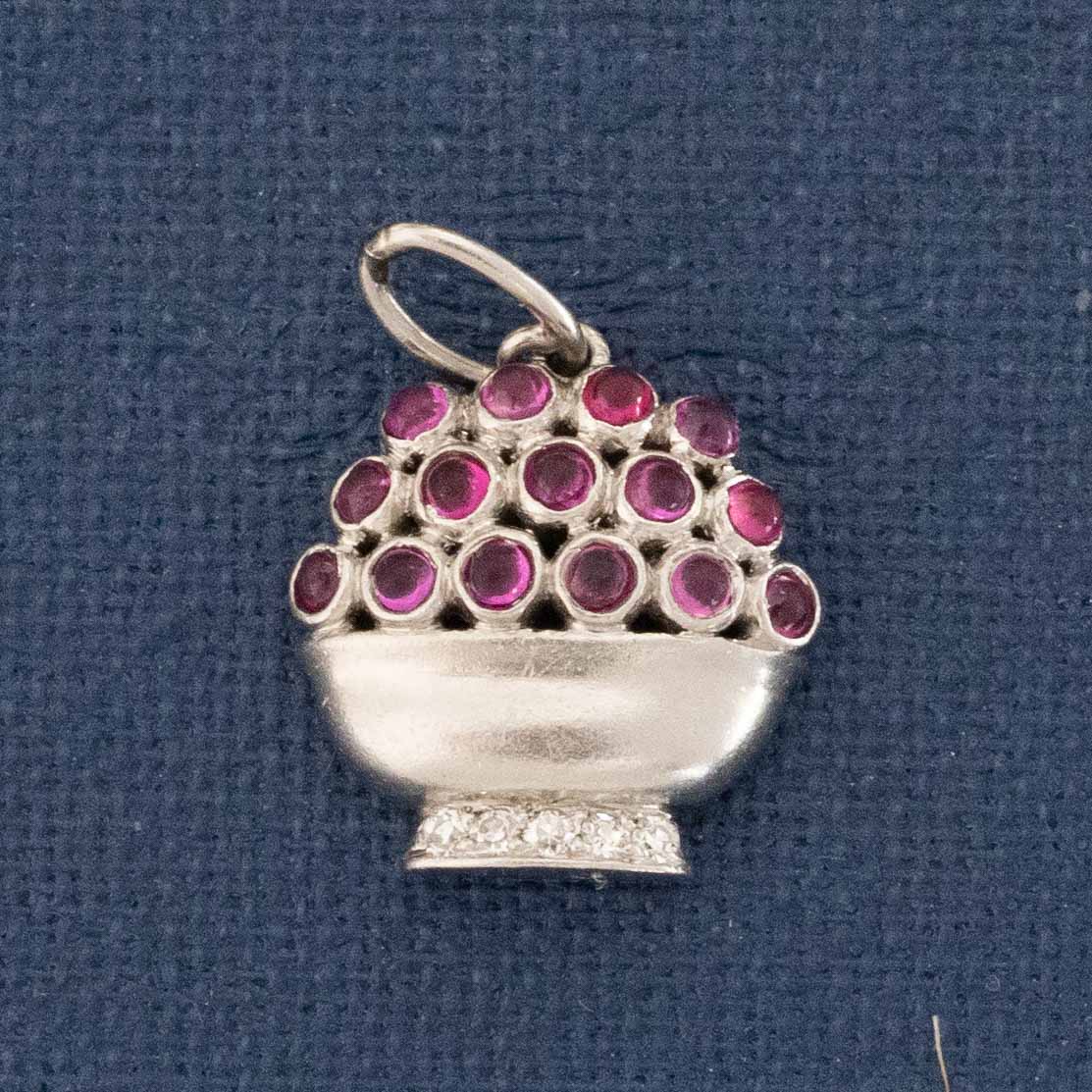 .33ctw Art Deco Diamond Fruit Bowl Charm