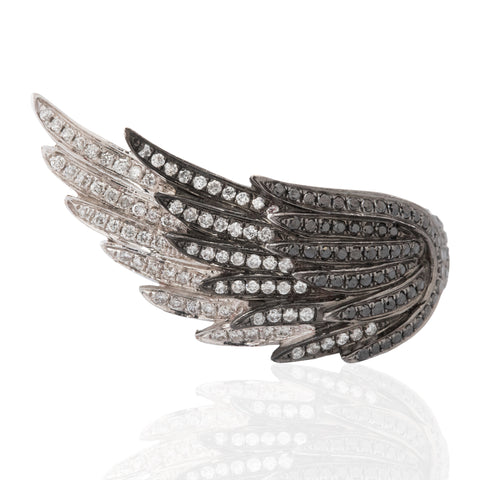 Black & White Diamond Wing Ring, by Garrard