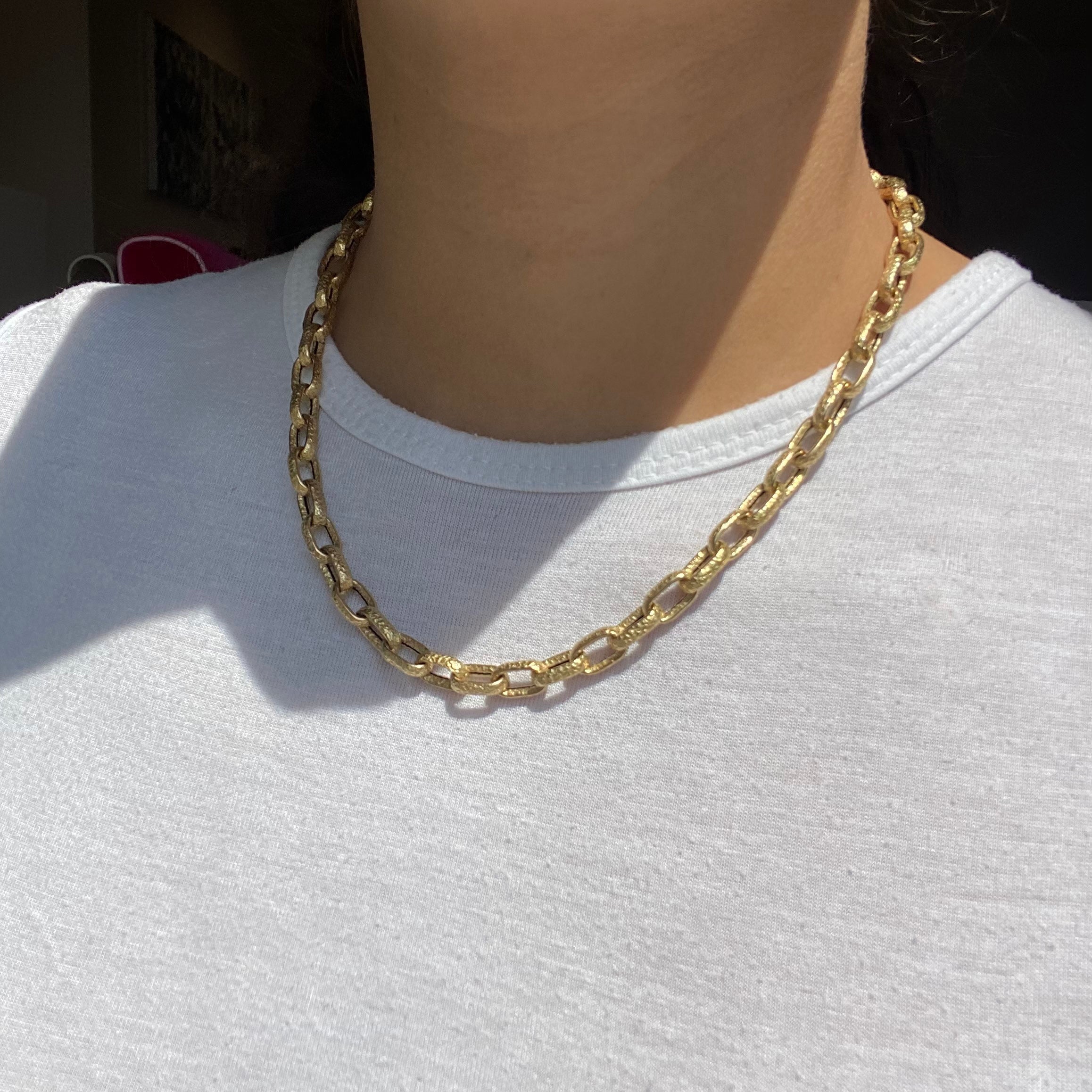 Chunky Paperclip Chain, 14kt Yellow Gold 17"