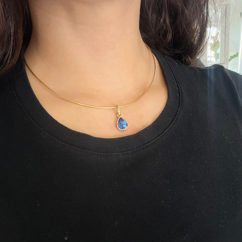 4.07ct Ceylon Sapphire Collet Pendant, GIA No Heat