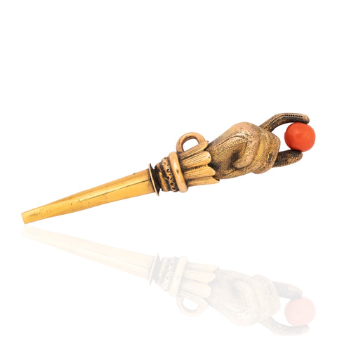 Georgian Gloved Hand & Coral Watch Key Fob