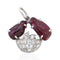 Vintage Ruby & Diamond Birds in a Nest Charm