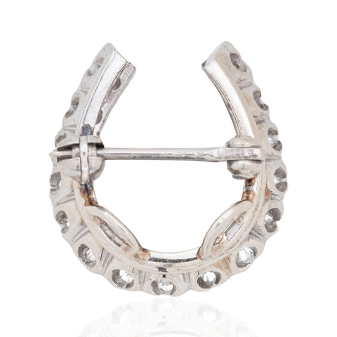 Vintage Diamond Horseshoe Brooch/Pendant
