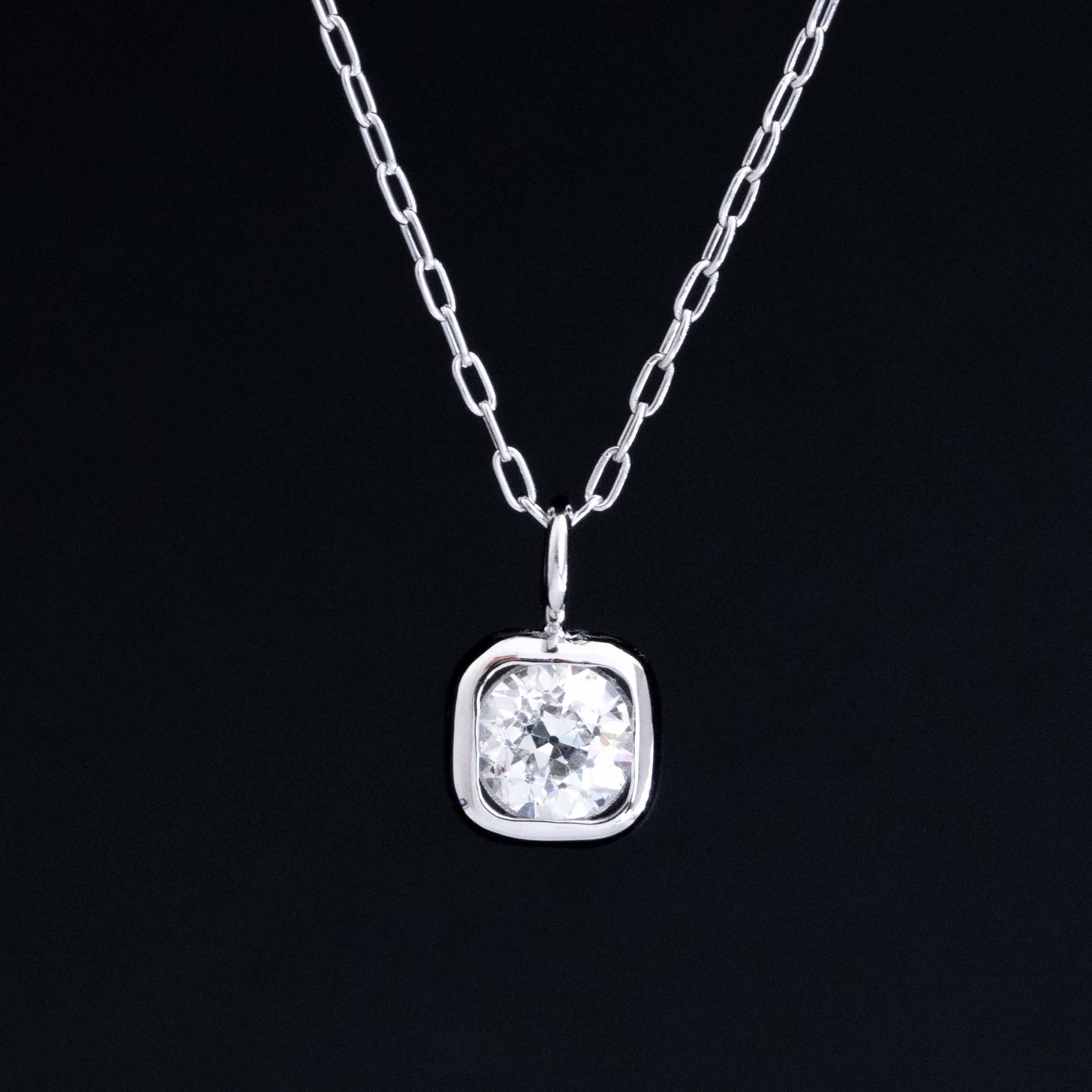 .46ct Old European Cut Diamond Bezel Pendant