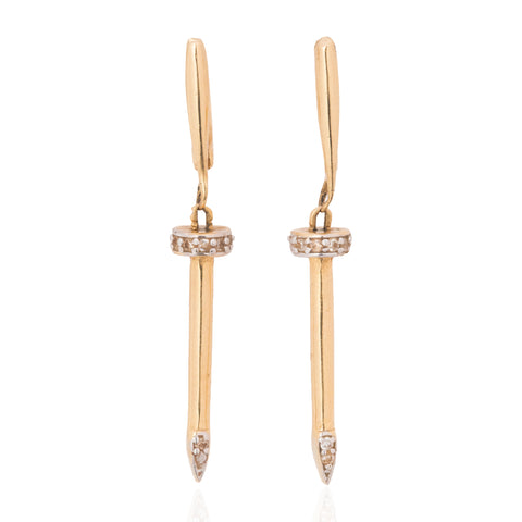Vintage Diamond Nail Drop Earrings