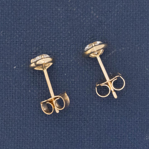 .38ctw Heart Cut Diamond Bezel Stud Earrings