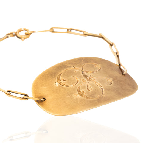 RARE Vintage "L" Name Plate Bracelet, by Dinh Van for Cartier