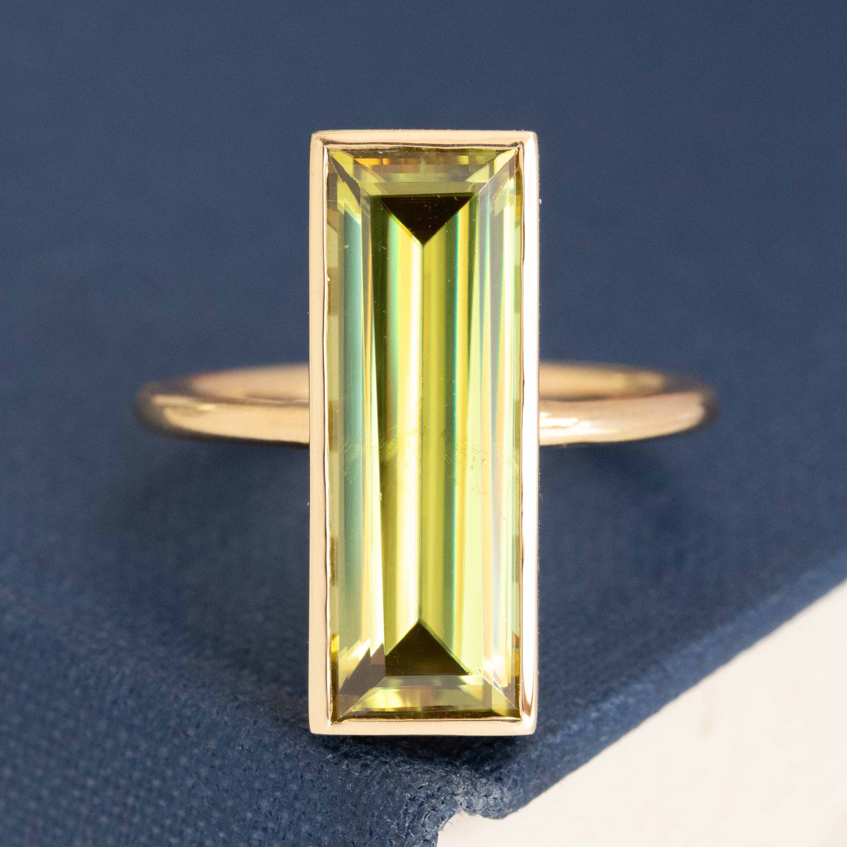 11ct Elongated Sphene Bezel Ring