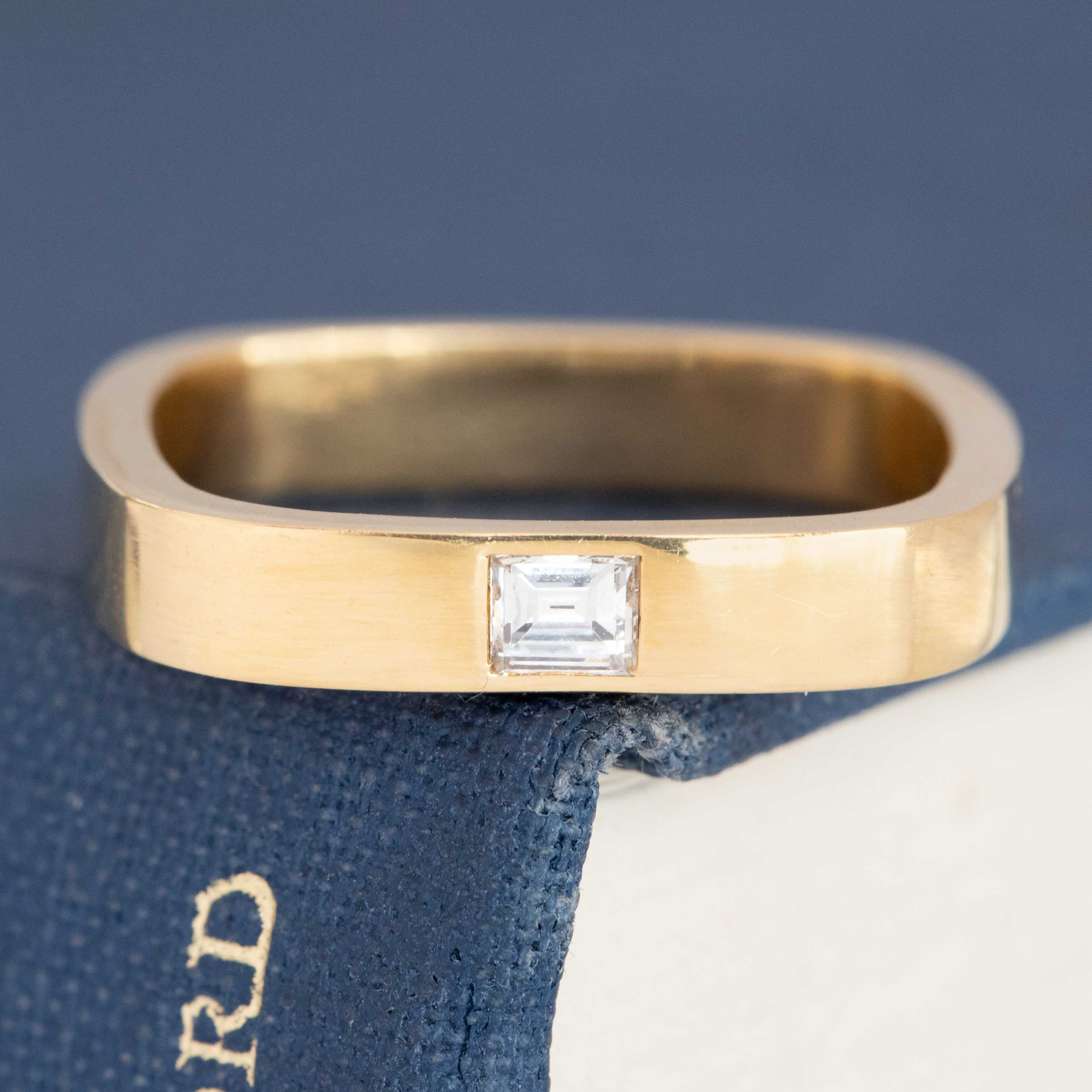 Baguette Cut Diamond Square Shank Band
