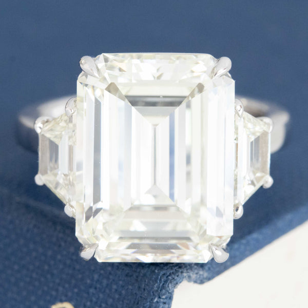 Emerald Cut Diamond Trilogy Ring