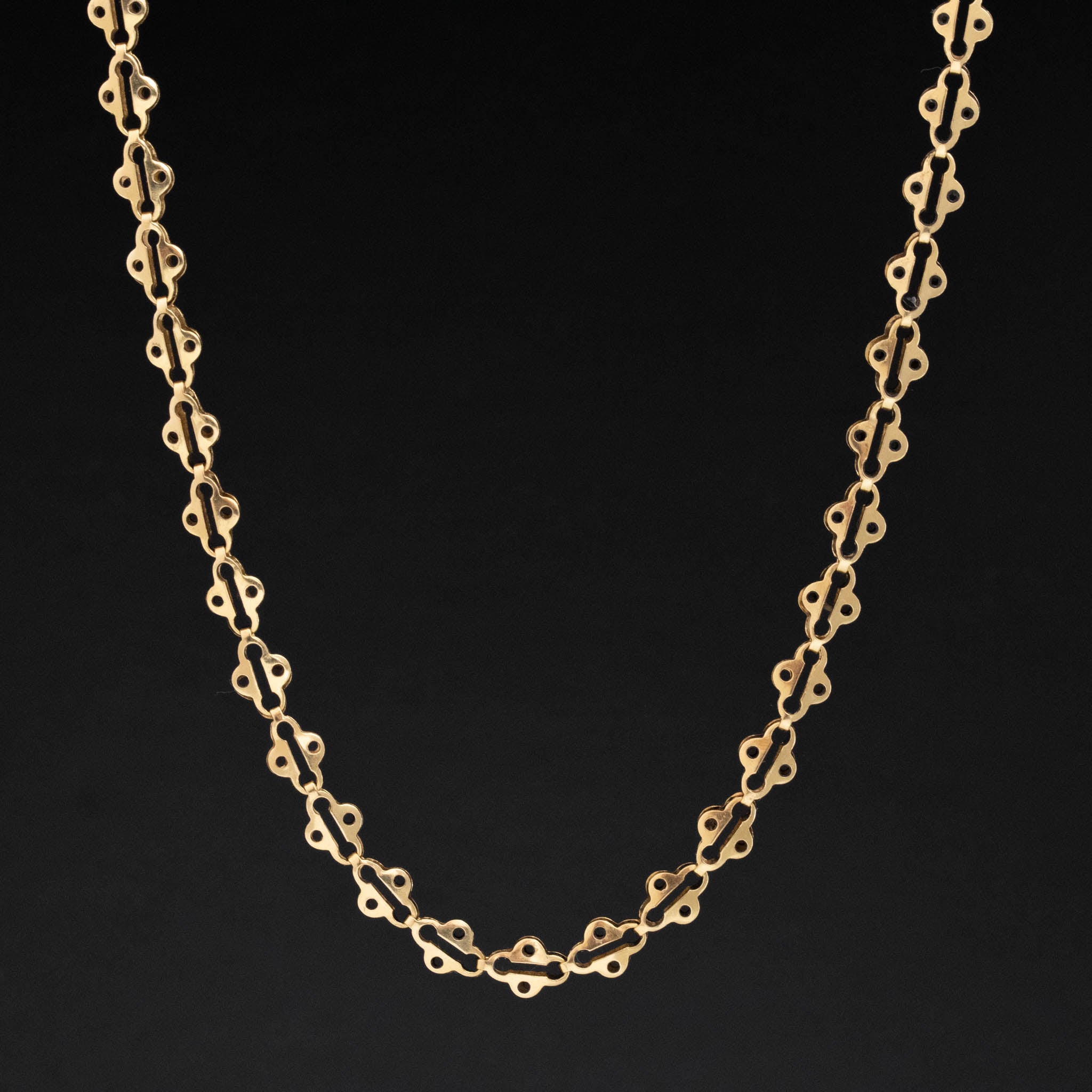 Fancy Vintage Die-Struck Link Chain, 18kt