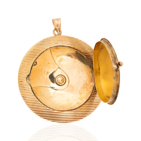 Vintage Fluted Pill Box Pendant