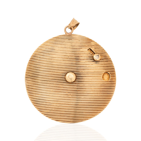 Vintage Fluted Pill Box Pendant