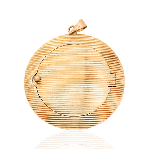 Vintage Fluted Pill Box Pendant