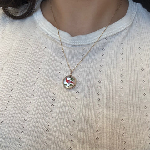 Antique Cardinal Crystal Charm/Pendant