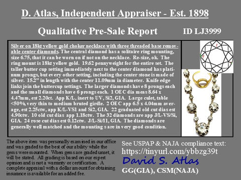 10.65ctw Victorian Old European Cut Convertible Riviere Necklace, French