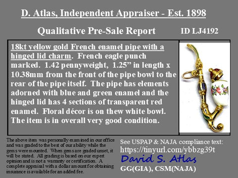Vintage Enamel Pipe Charm, French