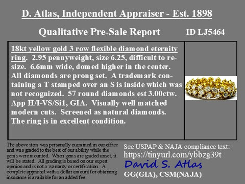 3.00ctw Round Brilliant Cut Diamond Eternity Flexible Band
