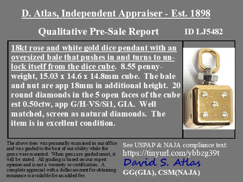 Vintage Diamond Die Pendant