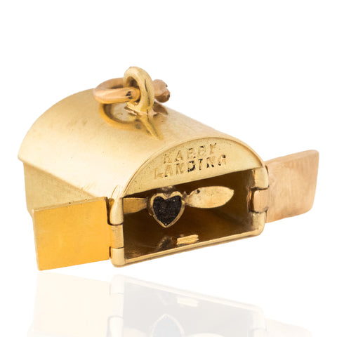 Vintage "Happy Landing" Airplane Hanger Charm