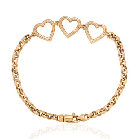 Vintage Triple Heart Bracelet