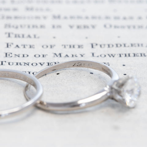 .94ct Vintage Round Brilliant Cut Diamond Wedding Set, by Tiffany & Co., GIA