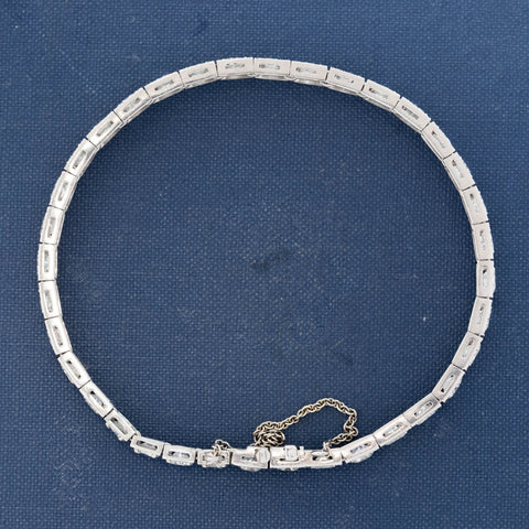9.00ctw Art Deco Old European Cut Diamond Block Bracelet
