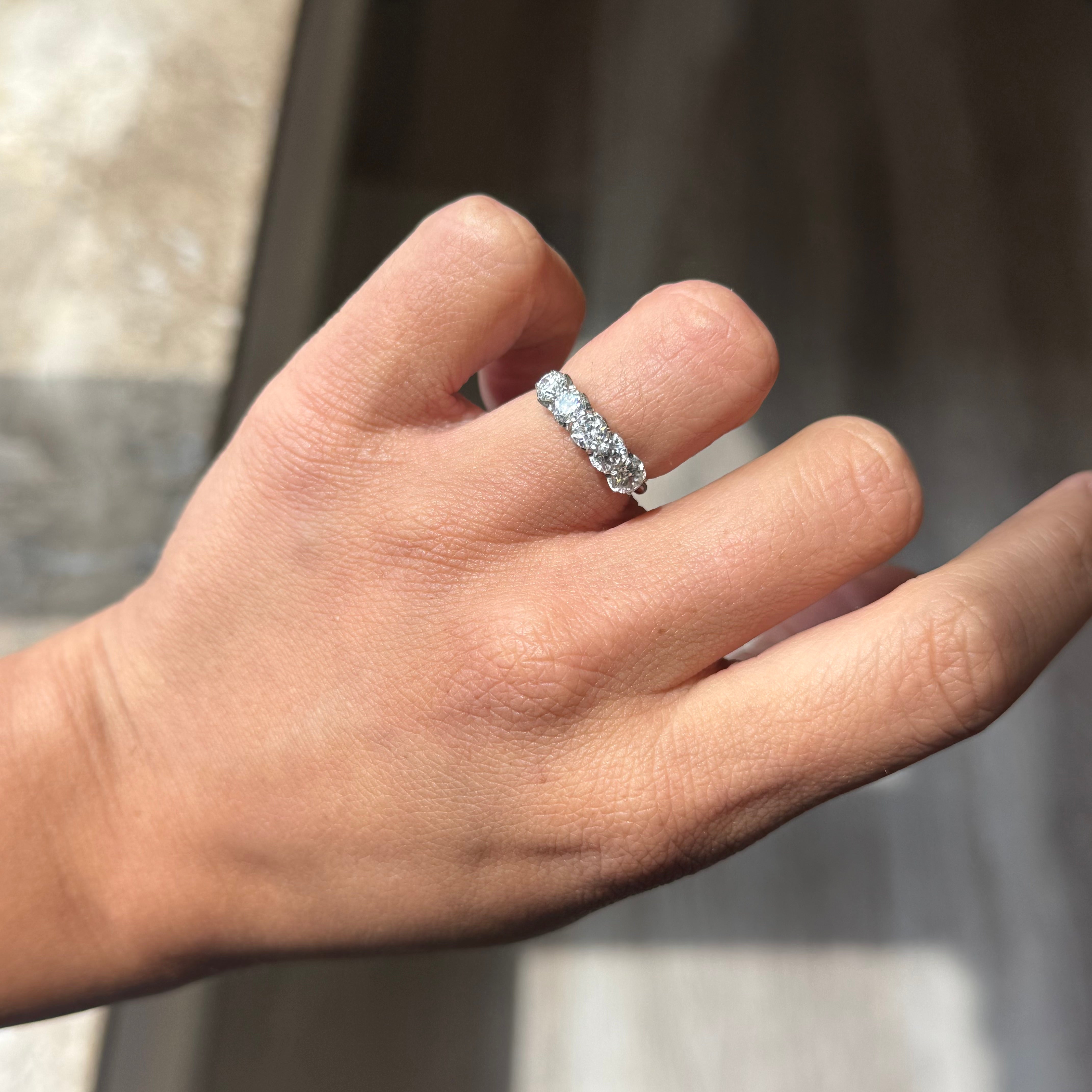 1.25ctw Old European Cut Diamond 5-Stone Band