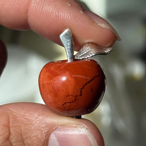 Vintage Jasper Quartz Apple Pendant