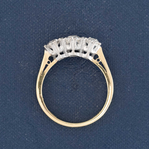 1.97ctw Antique Old European Cut Diamond Trilogy Ring, English