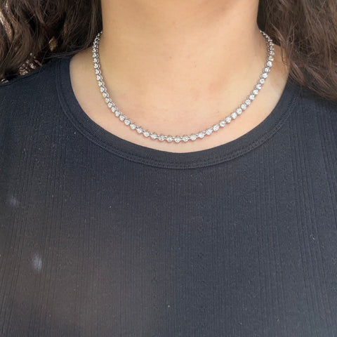14.20ctw Old European Cut Diamond Tennis Necklace
