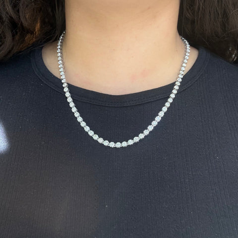 14.20ctw Old European Cut Diamond Tennis Necklace