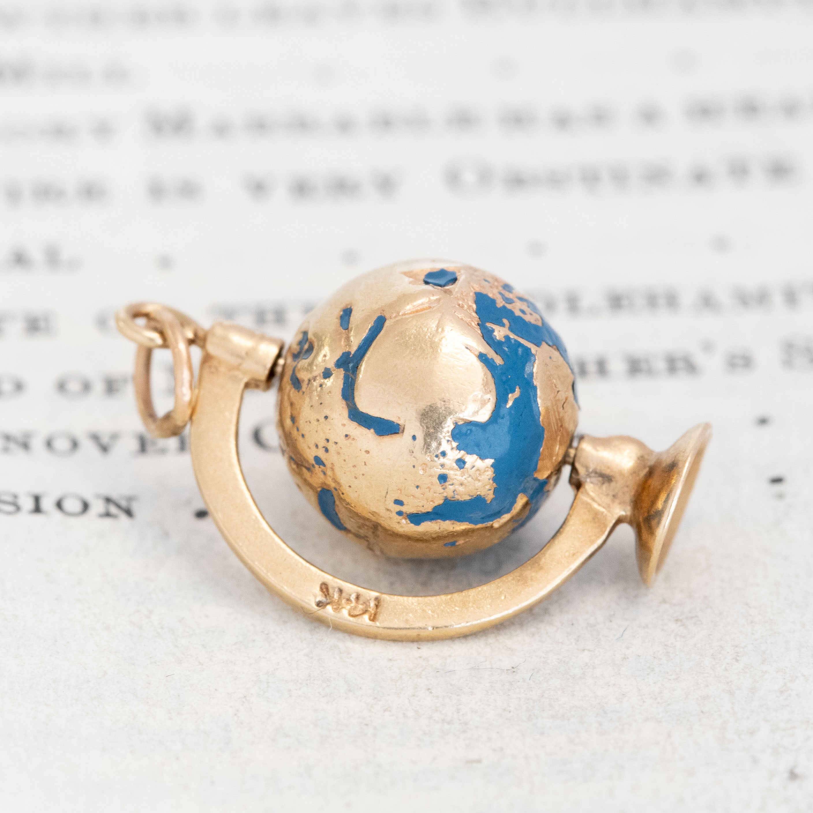 Vintage Enamel Globe Charm