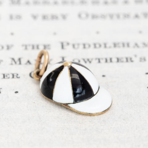 Vintage Enamel Jockey Cap Charm