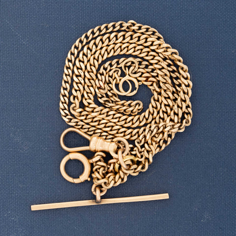 Vintage 14kt Curb Link Watch Chain