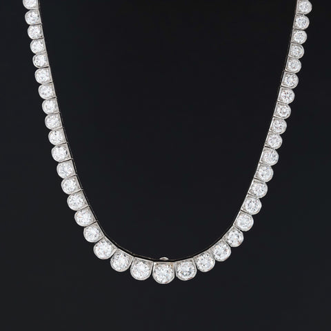 6.00ctw Vintage Graduated Round Brilliant Cut Diamond Tennis Necklace