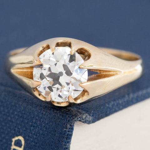 1.60ct Antique Old European Cut Diamond Belcher Ring, English