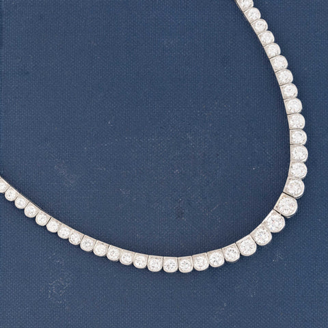 6.00ctw Vintage Graduated Round Brilliant Cut Diamond Tennis Necklace